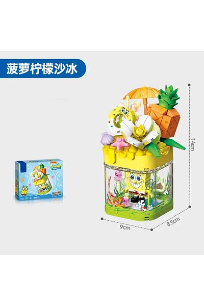 Choice Creativity SpongeBob Patrick House Building Block Diy Pineapple Strawberry House Model Bricks Dec...