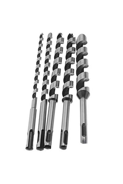 TAIMIMEI 5-piece 230mm Sds Plus Round Shank 6 10 14 18 20mm Woodworking Metal Drill Bit Saw Drywall Downli...