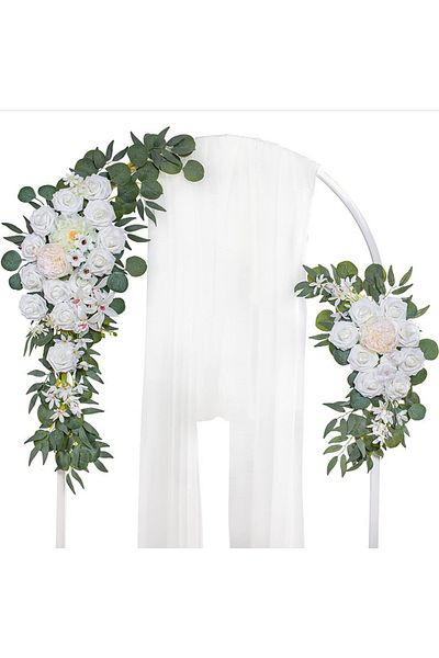 Choice White Artificial Flower Wedding Arch Door Frieze Decoration Bohemian Large Flower Pendant Wedding Ce