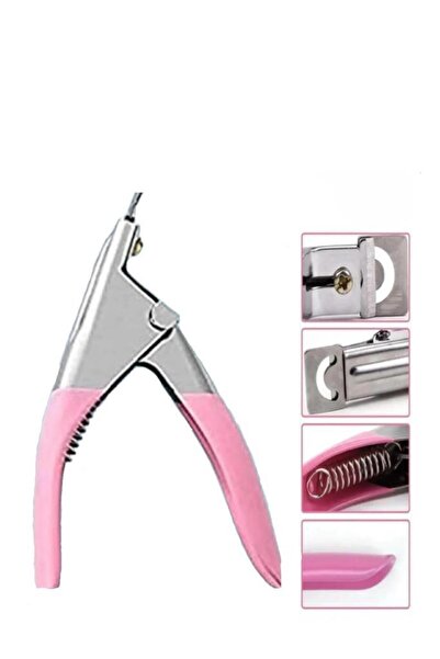 Nirnisa Pembe Renk Takma Tırnak Makası Protez Tırnak Tips Yuvarlak Kesme Maka...