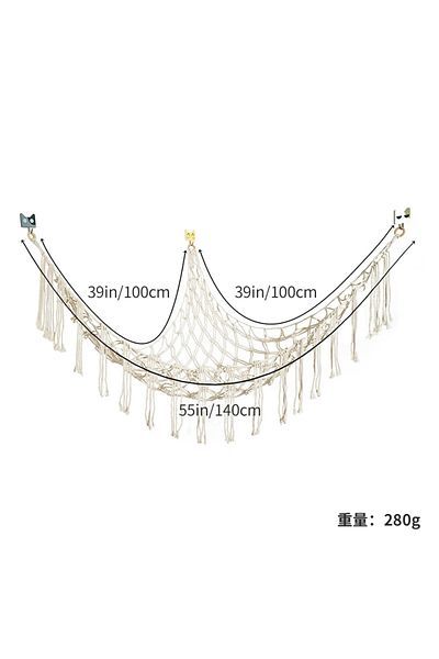 Choice A Triangle Toy Net Plush Toy Storage Corner Hanging Cotton Rope Hand-woven Toy Hammock