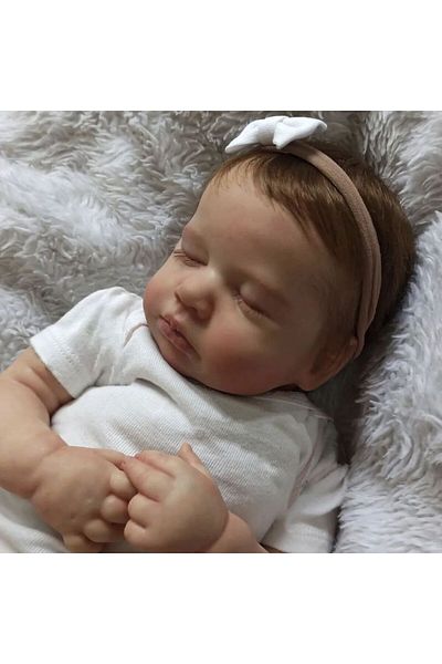 MRB Vinyl Body Doll Finished Doll 19 Inch Loulou Finished Reborn Baby Dolls Full Vinyl Or Cloth Body Han