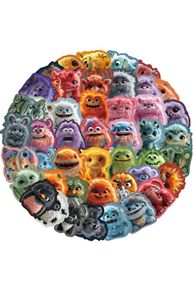 Choice1 50 قطعة من ملصقات الوحوش المحشوة اللطيفة على شكل كرتون للهاتف المحمول...
