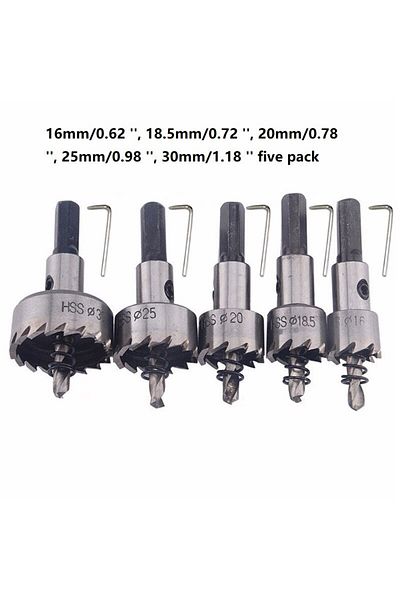 Choice 5pcs Carbide Tip Hss Drill Bit Hole Opener 16mm High Speed Steel Hole Saw Cutter Drill Bit For Stain