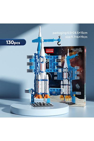 ToylinX 8859 نموذج مركز الإطلاق لمركبة الهبوط على القمر، مكعبات بناء، سفينة فضاء، ميناء فضائي، مكوك فضائي، روك