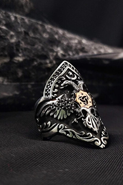 Diriliş Takı Çift Başlı Kartal Teşkilat-ı Mahsusa Gümüş Zihgir Yüzük