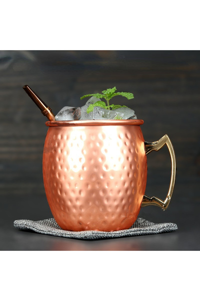 Choice كوب موسكو ميول من الفولاذ المقاوم للصدأ بسعة 530 مل، ذهبي وردي، قطعة و...