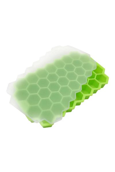 Choice Green Silicone Honeycomb Ice Tray With Cover Creative Stackable 37-cell Ice Box Easy To Demould Ice