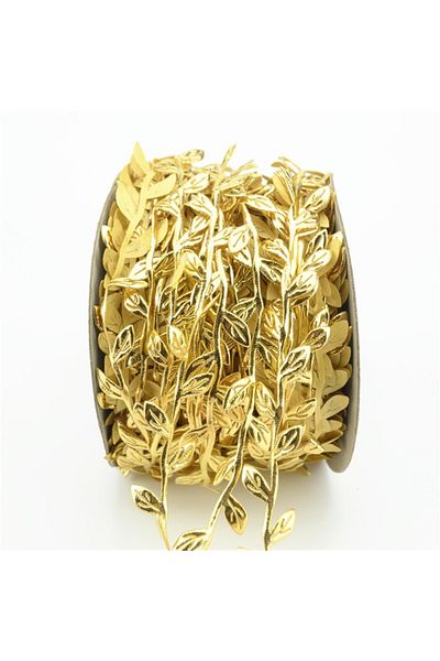 Choice Gold 20 Meter Silk Gold Artificial Leaf Leaves Vine For Wedding Box Decoration Foliage Handmade Scra