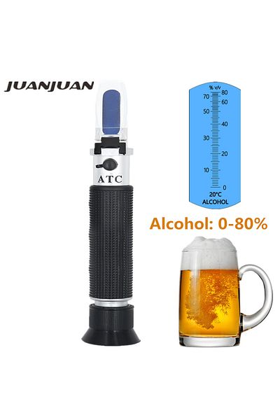 JUANJUAN Without Box Handheld Alcoholmeter Beer Refractometer Spirits Tester Alcohol 0-80% Portable Alcoholom