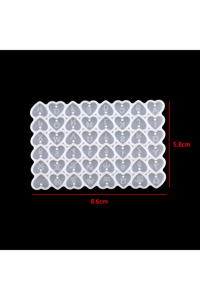 Choice 4 قوالب سيليكون مربعة على شكل قلب ورقم وحرف إيبوكسي من الراتنج على شكل حرف أبجدي لصنع خرز بنفسك.