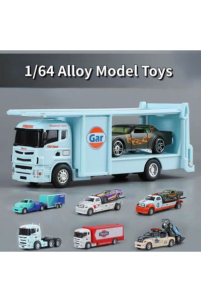 Choice 1:64 Container Trailer Miniature Alloy Model Toys Diecast Car Series with Pull Back Metal Vehices...