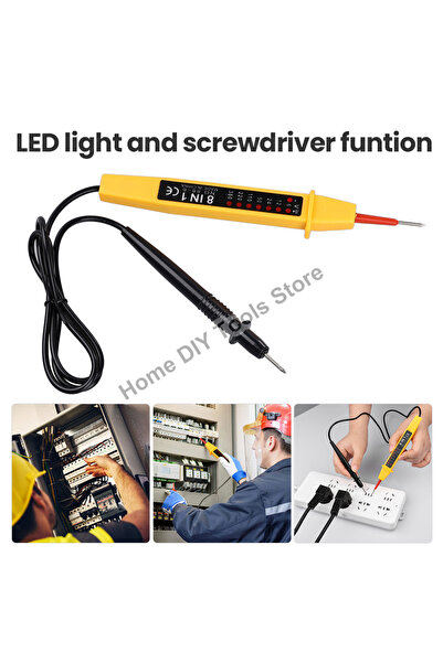 Choice1 جهاز اختبار الجهد 8 في 1، تيار متردد/تيار مستمر 6-380 فولت، كاشف قلم ...