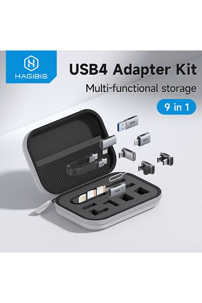 Choice Hagibis Multi USB C Adapter Kit Short USB4 Fast Charging Cable Set Storage Box USB to Type-c Comp...