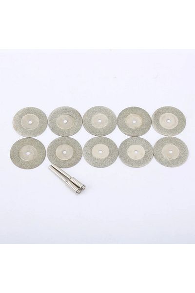 Choice 1set 10pcs 30mm Diamond Cutting Discs Cut Off Mini Saw Blade With 2pcs Connecting 3mm Shank For Dre