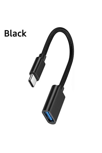 occkic Black 2pcs 2pcs Otg Cable Type-c To Usb Female Adapter Cable For Samsung Macbook Huawei Xiaomi Realm