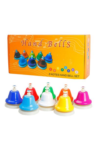 IRIN Hand Bell 2 Orff Musical Instrument Set Handbell Colorful 8-note Hand Bell Child Music Toy Baby Earl