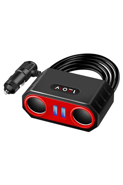 Choice محول ولاعة سجائر للسيارة أسود 120 وات مع شاحن سيارة بمنفذي USB 12 فولت/24 فولت ومقبس طاقة سريع الشحن