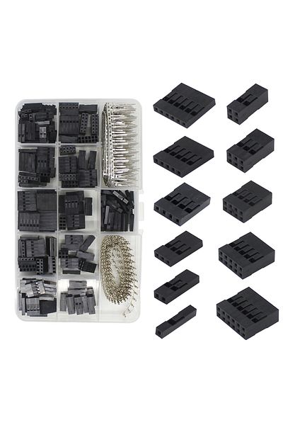 Choice Sky Blue 620pcs Dupont Connector 2.54mm, Dupont Cable Jumper Wire Pin Header Housing Kit, Male Crimp