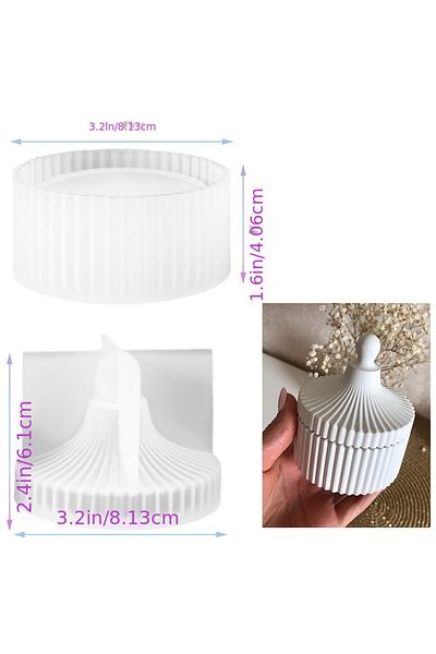 Choice Mold Candle Jar Silicone Molds, Circular Stripe Storage Jewelry Box Mold
