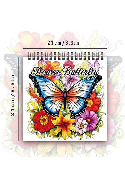 Choice Red Adult Coloring Book - 30 Sheets Women's Spiral Coloring Book, 8.3x 8.3 Inches, Drawing Book, Bi