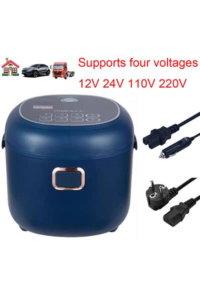 Choice Blue 12v 24v 110v 220v 2l Four Voltage Car Home Rice Cooker Van Car Rice Cooker For Travel Global Vo