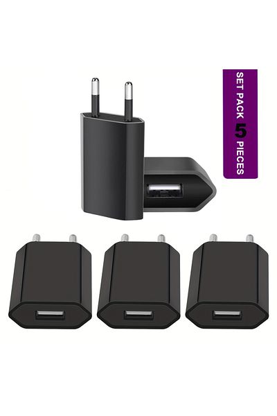 TAQKRED 1/3/5pcs 1A 5V Power Supply Adapter Power EU Plug Portable USB Port Adapter Travel Wall Charger f...