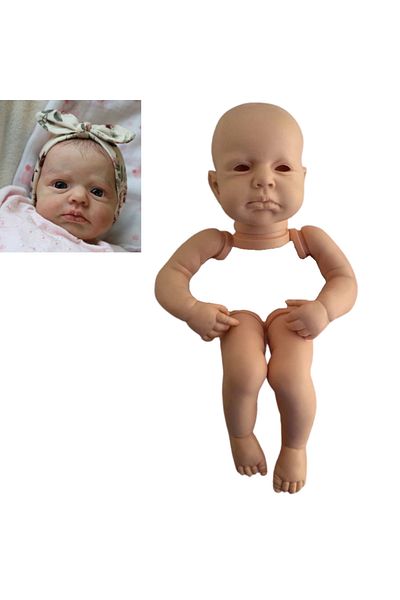 MRB Unpainted Doll Kit 20inch Reborn Loulou Awake Kit Open One's Eyes 50cm Reborn Baby Doll Kit Unpainte