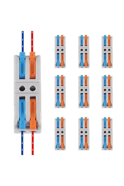 AOKIN 10pcs 2 In 2 Out 10pcs Lever Wire Connectors, 2 In 2 Out Quick Wire Connectors, Electrical Lever Nut