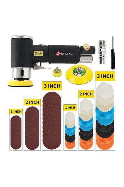 SI FANG grinder set B Orbit Air Sander Mini Pneumatic 1"/2"/3" Grinding Machine Set for Car Polishing High S