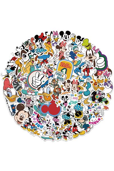 Choice 50pcs 50pcs Disney Movie Mickey Stickers Anime Decal Diy For Skateboard Laptop Motorcycle Cool Cute