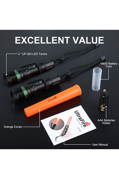 Choice Uf-303 Ultrafire 2pcs Uf-303 11 Inch Signal Wand With 3 Flashing Mode 18650/3 Aaa Traffic Control Sa