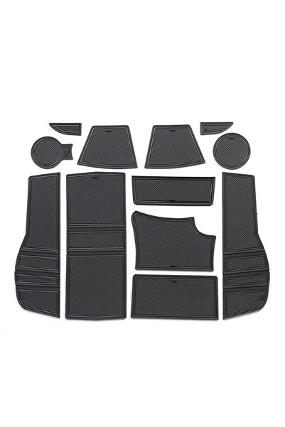 Choice 12 قطعة 20-2008 12 قطعة سجادة كأس فتحة بوابة مضادة للانزلاق باللون الأ...