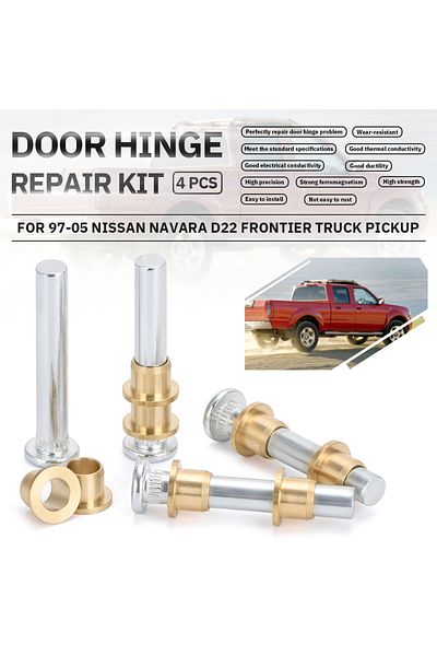 PQY Door Hinge Repair Kit Door Hinge Pin Bushing Kit For Nissan Navara 97-05 D22 Truck Pickup High St...