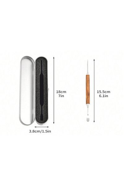 Choice Silver Leeseph Stainless Steel Coffee Art Pen With A Box, Coffee Latte Needle With Wood Handle Cappu