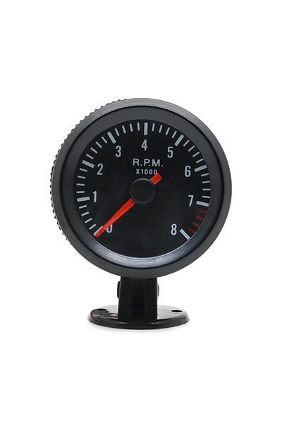Choice 2" 52mm Car Meter Tachometer RPM Gauge 0-8000RPM Analog Black Case With White LED For 1-8 Cylinde...