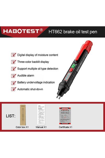 Choice Ht662 Brake Fluid Tester Auto Car Brake Liquid Digital Tester Pen Led Indicator Accurate Automotive