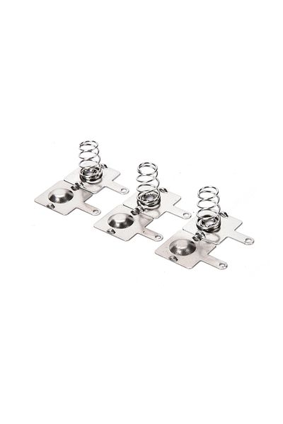 Choice 10pcs/ 25mmx12mm - + Replacement Metal Batteries Spring Contact Plate Silver Unidirectional slot ...