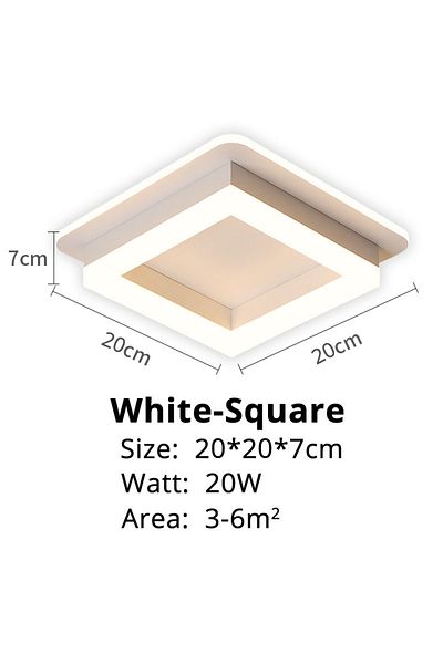 QIYIMEI Three Colors Square-20cm-white Modern Led Chandelier Indoor Lighting For Corridor Hallway Surface Mo