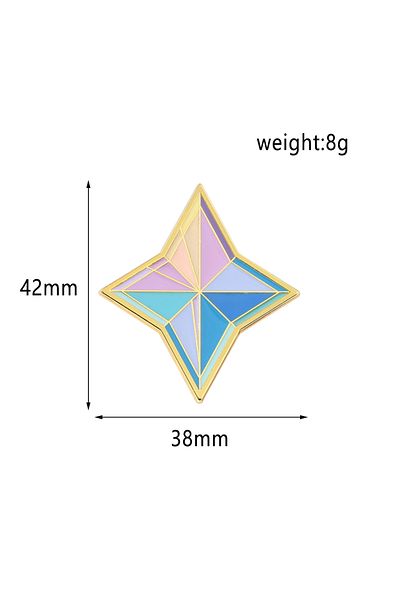 Hot Toys Colored Raw Stone Trendy Game Genshin Impact Brooch Colored Raw Stone Metal Enamel Lapel Pin Clothin