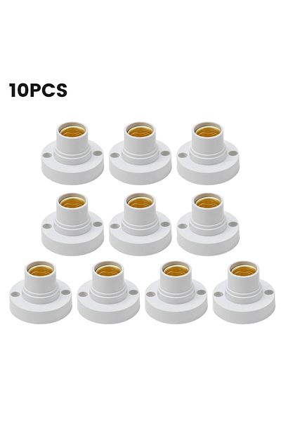 Choice E27 White 10pcs E14 Light Bulb Holder Base Fitting Screw Cap Led Light Socket White Lamp Fixing Adap