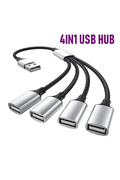 Choice ملحقات موزع USB متعدد المنافذ USB 1-4 موزع USB من النوع C مزود بـ 4 منافذ وموزع USB لنقل البيانات بسرعة ومحول OTG