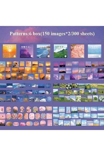 Choice A 300pcs/boxed Cute Stickers Film Paper Junk Journal Art Collage Diy Photo Album Diy Craft Scrapboo.