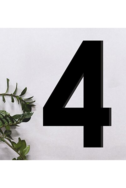 zafrakreklam الرقم FOUR (4) حائط - باب - حديقة - رقم مقاس 12 × 7.5 سم أسود 4 ...