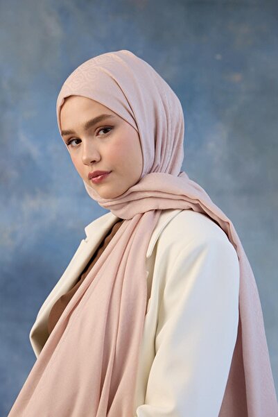 İpekhan 8008 Model Soft Powder Silk Jacquard Cotton Shawl
