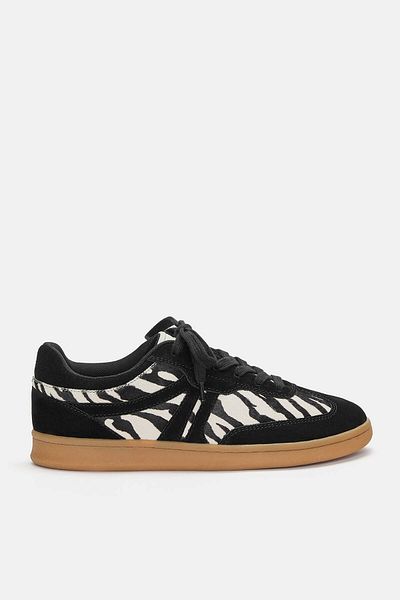 Pull & Bear Animal print leather trainers