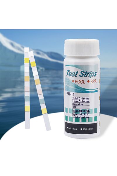 VAKIND 100pcs 7 In 1 50/100pcs 7 In 1 Swimming Pool Ph Test Paper Chlorine Ph Value Alkalinity Hardness Tes
