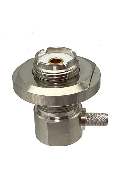 TTVXO 1pcs Connector UHF SO239 female Jack Nut bulkhead crimp RG58 RG142 LMR195 Right angle RF Coaxial ...