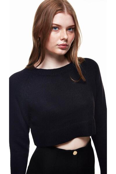 Quzu Crop Knitwear Sweater