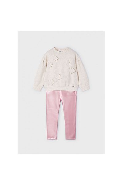 MAYORAL Beige-Pink Girl's Sweat Tights Set - 4707
